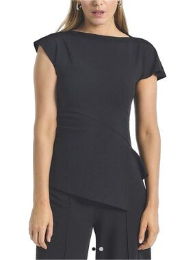 Derek Lam 10 Crosby Black Asymmetric Knit top.